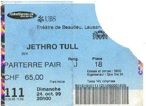 Jethro Tull - Théatre de Beaulieu Lausanne